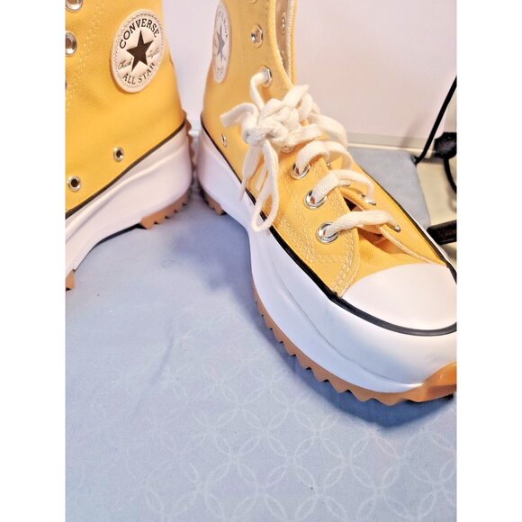 Converse Run Star Hike Hi Women's 8 White Yellow Gum Athletic Shoes Sneakers - Picture 13 of 16